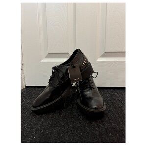 Zara Studded Black Platform Oxford Shoes Size 38 (US 7.5–8) New